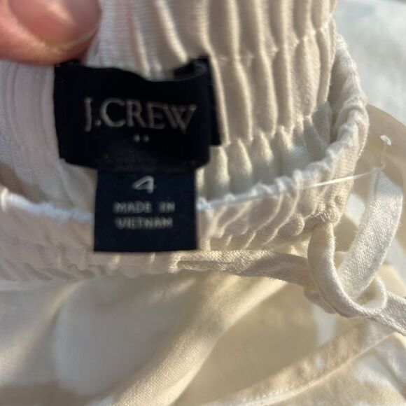 J. Crew Factory AW839 White linen blend draawstring pants NWT - Picture 9 of 11